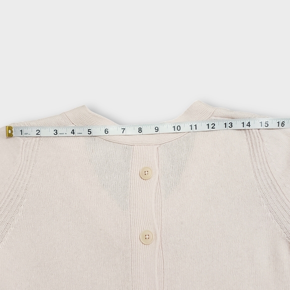 Banana Republic Womens Filpucci Button Back Sweater Medium Pink Wool Cashmere - Picture 12 of 13